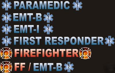 Firefighter ems rear window vinyl decal