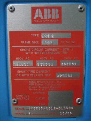 Abb 800 amp type LKE8 LKE8 mps-5G MPS5G trip 800/400