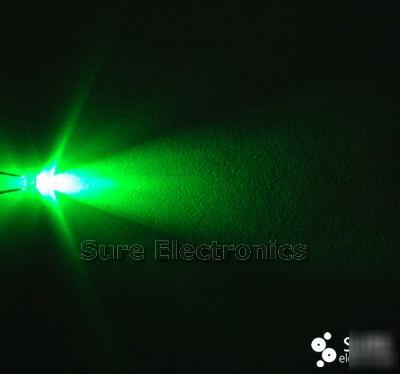 25 pcs 3MM green led 8000MCD & free resistor