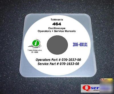 Tektronix tek 464 oscilloscope service + oprs manual cd