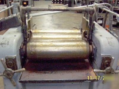 Lehmann three 3 roll mill 13 x 32, manual adjustment
