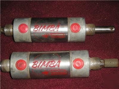 Lot of 2 bimba air cylinders stainless steel