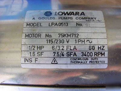 New 1/2HP goulds pump lp unused in box - 