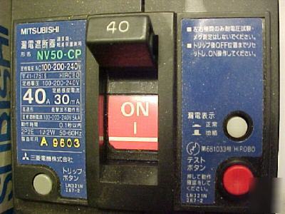 Mitsubishi earth leakage circuit breaker 40A 100-240V