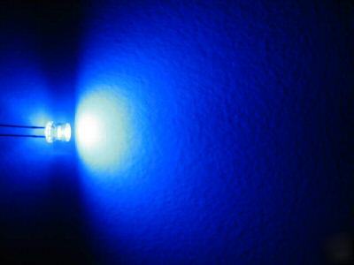 50X 5MM cylindrical flat top blue led,big/wide angle