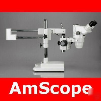 6.7X-45X trinocular stereo microscope on 3D boom