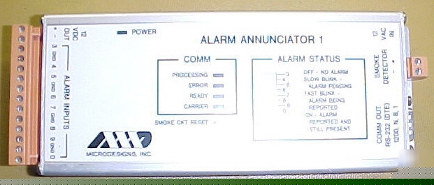 Microdesigns alarm annunciator 1, model 90ASY012G1