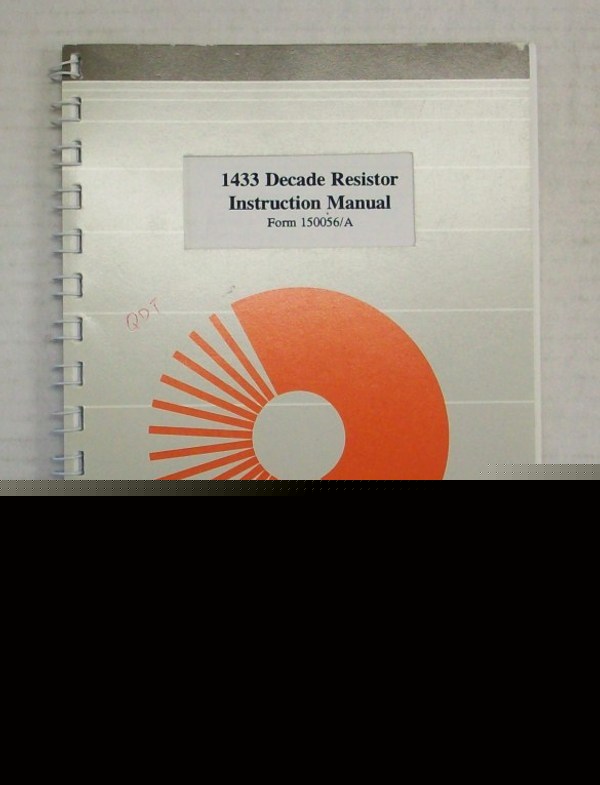 Quadtech 1443 decade resistor instrustion manual