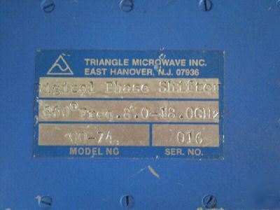 Triangle microwave digital phase shifter S60Â° 8-18 ghz