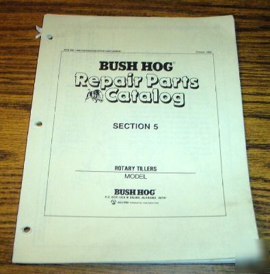 Bush hog RT30 thru RTS62 rotary tiller parts catalog