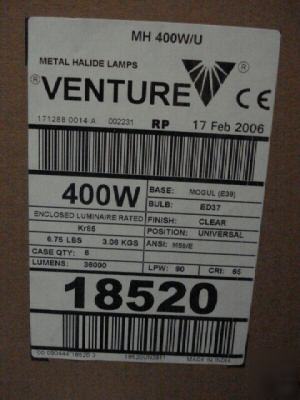 New 6 venture metal halide hid MH400W/u ED37 400W clear