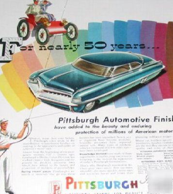 Ppg-pittsburgh paints automotive finishes art -1947 ad