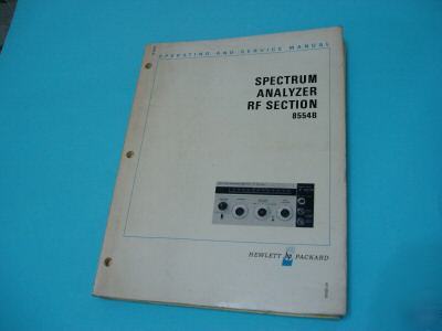 Hp 8554B sprctrum analyzer rf section ops & svc manual