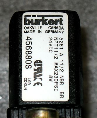 New burkert type 5281 solenoid valve 1-1/2