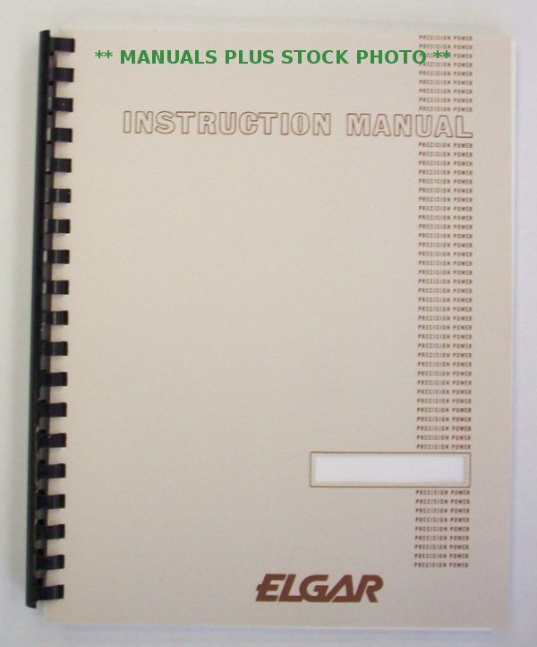 Elgar 121B/121B-10 op/service manual - $5 shipping 