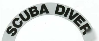 Fire helmet crescent decals scuba diver black