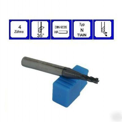 End mill 1.00 mm 4 flute 35Â° tiain vhm