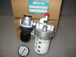 New 2 watts 1/2 regulator and lubricator w/0-60 gauge