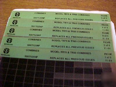 New holland TR75 & TR85 combine parts microfiche