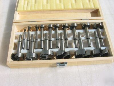 16 pcs hss forstner bit set case included