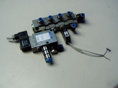 Festo distributor, pressure switch, solenoid, & filter