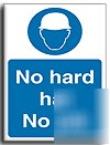 No hard hat-no job sign-adh.vinyl-200X250MM(ma-006-ae)