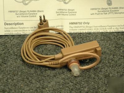 New motorola 2 piece surveillance mic beige in box