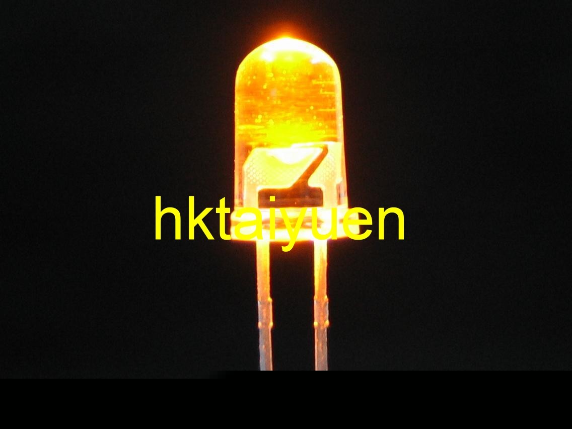 100X yellow 5MM led 5000MCD bulb lamp free resistors