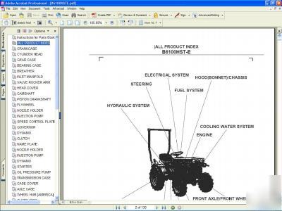 Kubota B6100HST 2 x 4 tractor parts manual