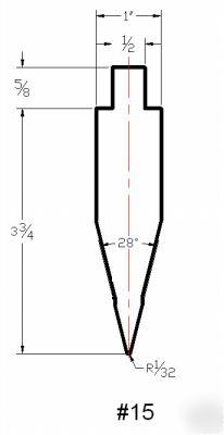 Press brake die tooling acute angle punch #15 x 14