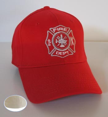 Red flex fit firefighter hat cap embroidered H006 l/x