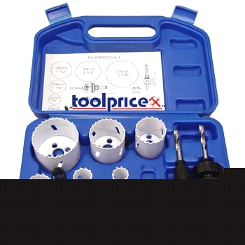 New neiko usa 9 pc bi-metal plumbers hole saw kit case