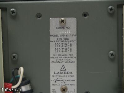 Lambda lpd-421A-fm 0-20V;0-1.7A dual power supply