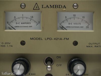 Lambda lpd-421A-fm 0-20V;0-1.7A dual power supply