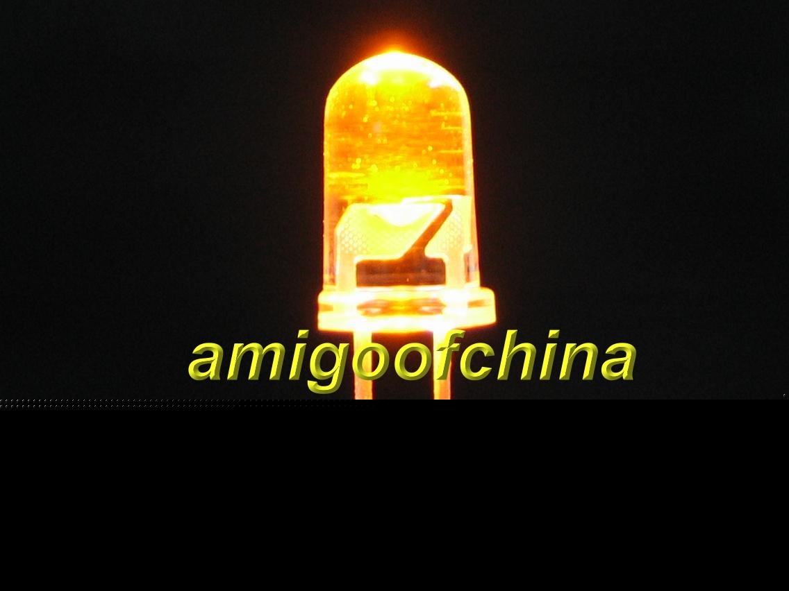 100X 5MM yellow 5000 mcd led bulb light free resistors