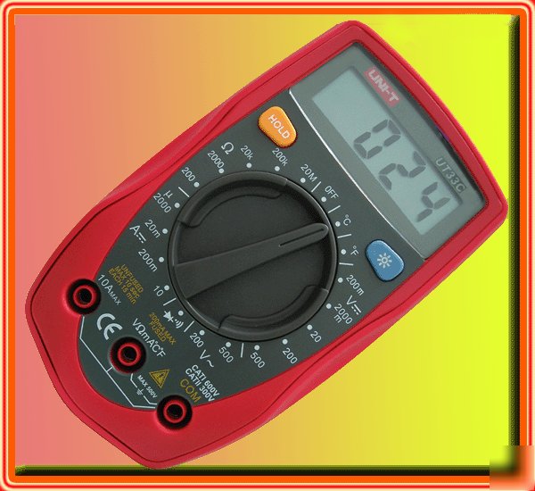 Dc/ac/temp palm lcd digital volt amp meter multimeter