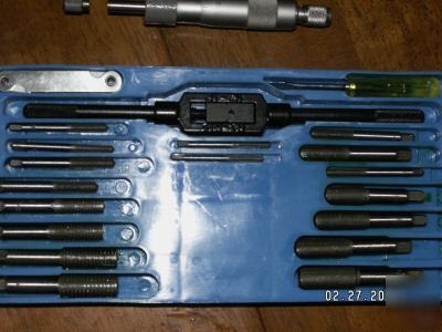 40 pc. tap & die set nwot w/ case, thickness guage, 