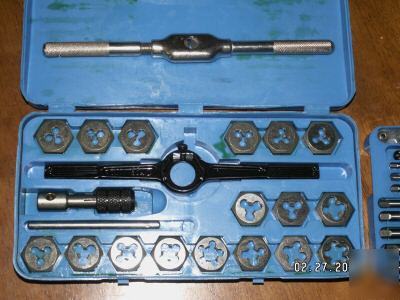 40 pc. tap & die set nwot w/ case, thickness guage, 