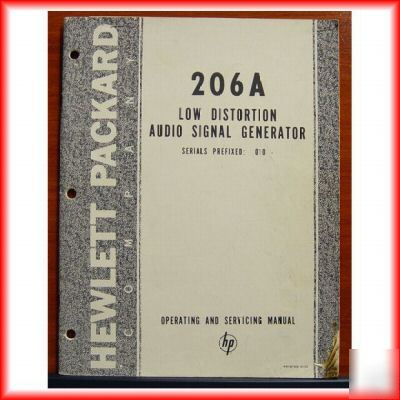 Hp 206A low distortion audio signal generator manual
