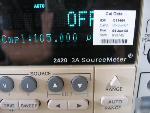 Keithley 2420 high current sourcemeter, 60V. 3A, 60W