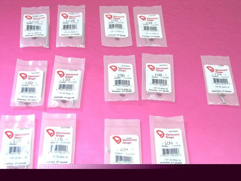 New 13 ind. class zz high prec. steel pin gages 7 sizes