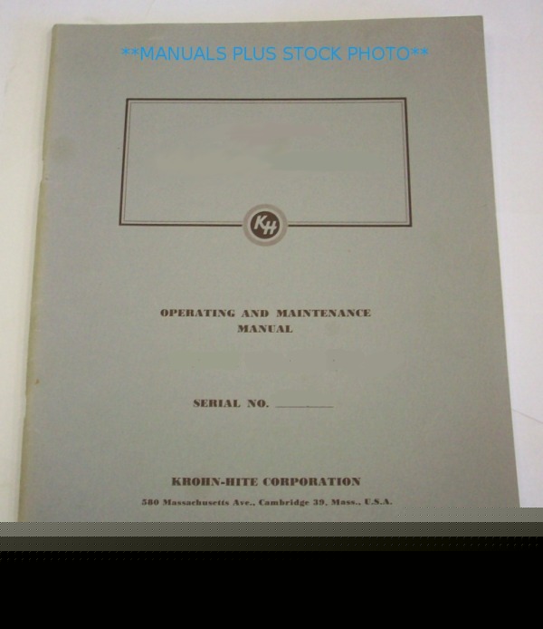 Krohn-hite 1000A op/service manual - $5 shipping 