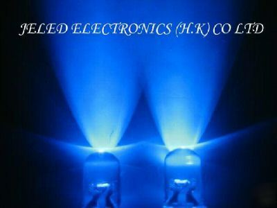 New 100X 5MM super bright blue led lamp 13,000MCD f/r