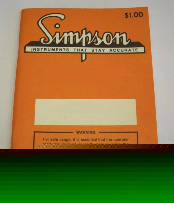 Simpson 260 series 2 op/service manual - $5 shipping 