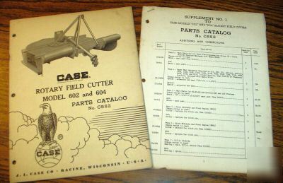 Case 602 & 604 rotary field cutter parts catalog manual