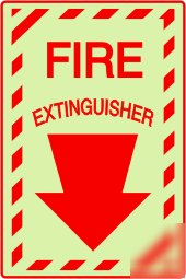 Fire extinguisher sign glow in the dark sign 8