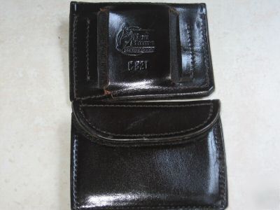 Police latex gloves pouch / business card holder dk brn