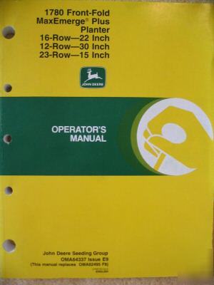 John deere 1780 12N 16N 23N planter operator manual