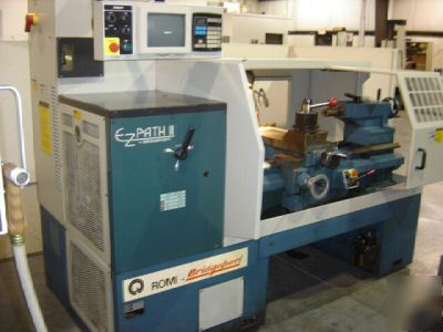 Great romi bridgeport cnc flat bed lathe