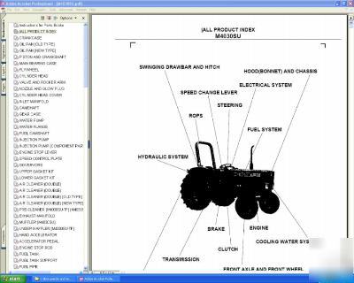 Kubota M4030SU 4X4 tractor parts manual